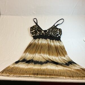 Cristinalove Black and Brown Dress leopard dress size M 0443